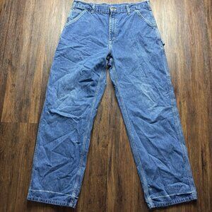 Carhartt Dungaree Fit Jeans Relaxed Fit Straight Dark Wash Men’s Size 36 X 32